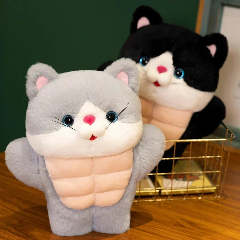 Adorable Strong Muscle Cat Plush Toy
