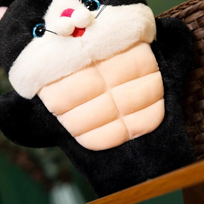 Adorable Strong Muscle Cat Plush Toy