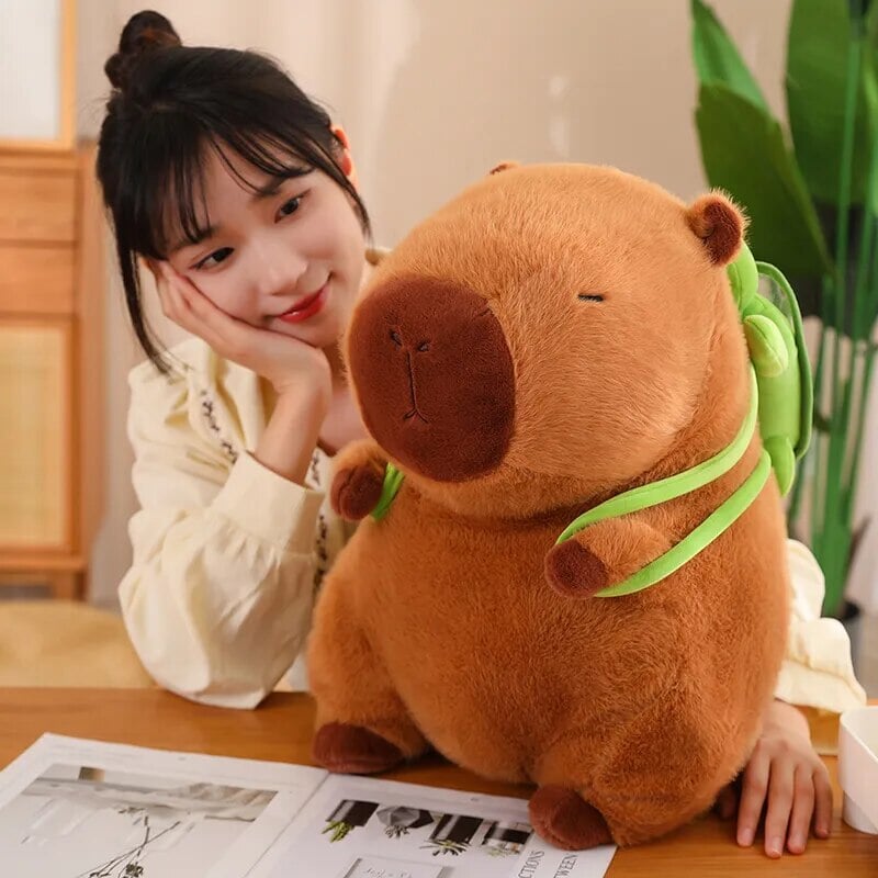 Charming Capybara and Turtle Plush Backpack Buddies