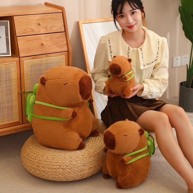 Charming Capybara and Turtle Plush Backpack Buddies