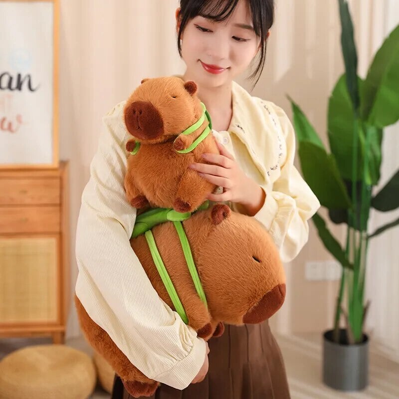 Charming Capybara and Turtle Plush Backpack Buddies