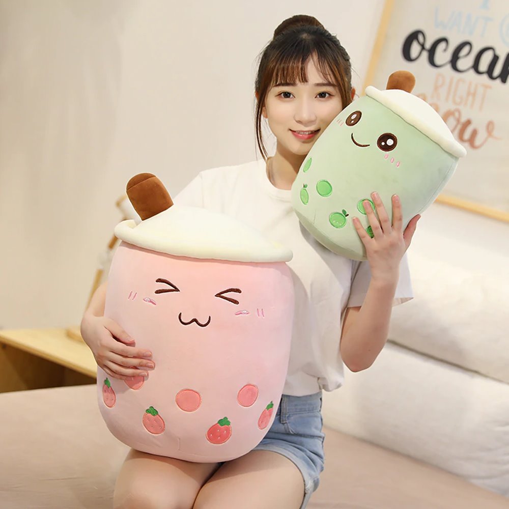 Delightful Bubble Tea-Inspired Fruit Plushies Collection for the Whole Family!
