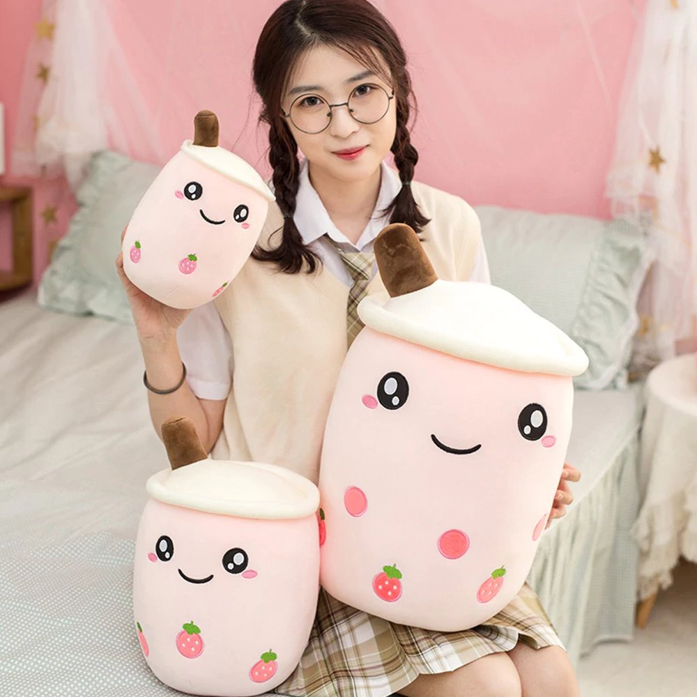 Delightful Bubble Tea-Inspired Fruit Plushies Collection for the Whole Family!