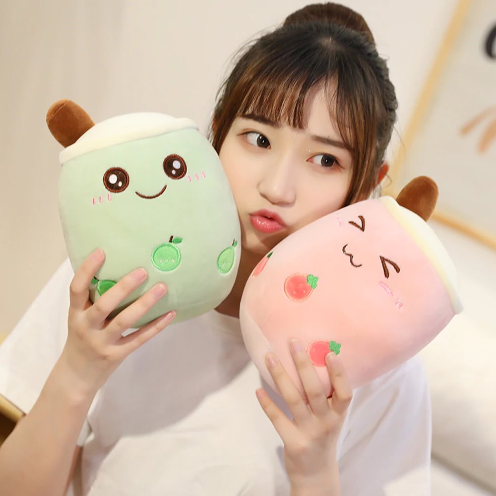 Delicious Bubble Tea-Inspired Family Fruit Plushies Collection