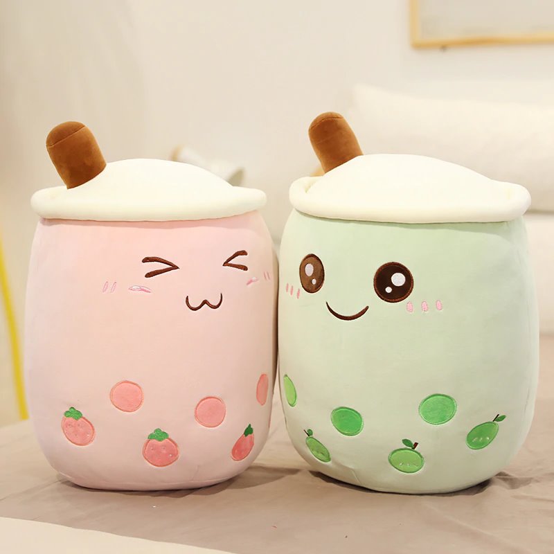 Delightful Bubble Tea-Inspired Fruit Plushies Collection for the Whole Family!