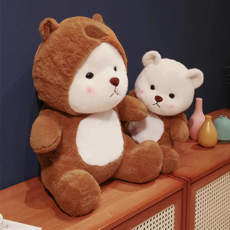 Adorable White Bear Capybara Plush Costume Toy