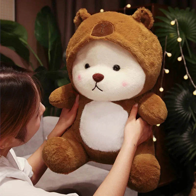 Adorable White Bear Capybara Plush Costume Toy