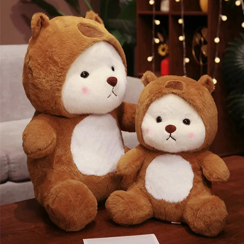 Adorable White Bear Capybara Plush Costume Toy