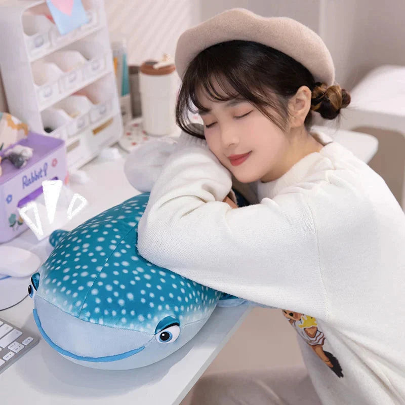 Adorable 75cm White Beluga & Blue Whale Shark Plush Toys