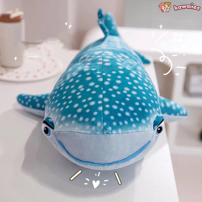 Adorable 75cm White Beluga & Blue Whale Shark Plush Toys