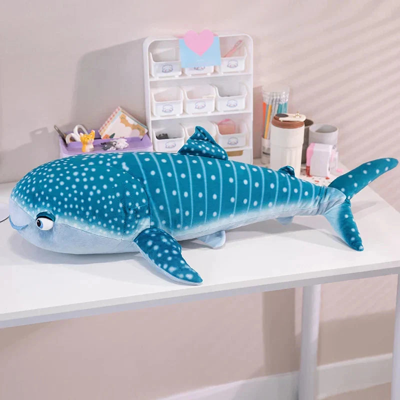 Adorable 75cm White Beluga Blue Whale Shark Plush Toy