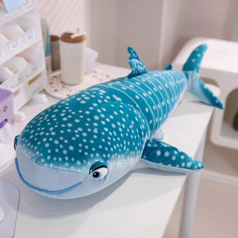 Adorable 75cm White Beluga & Blue Whale Shark Plush Toys