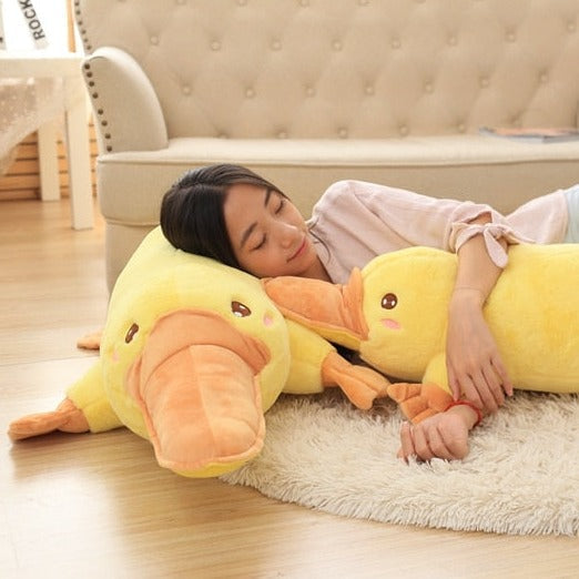 Adorable Yellow Kawaii Long Snuggly Platypus Plush Toy