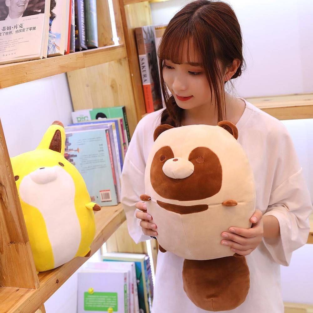 Plumpy Chonky Rigby the Mischievous Raccoon and Autumn the Mellow Fox Plushies