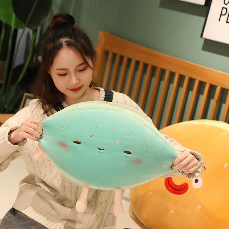 Gigantic Plumpy Hamburger-kun and Macaroon-chan Plushies Collection