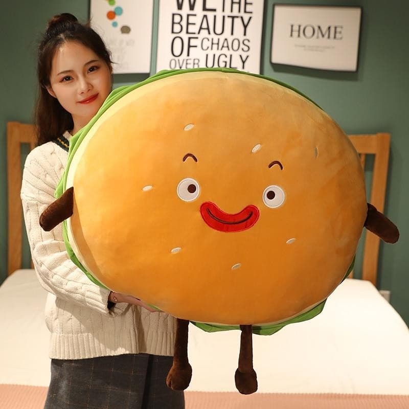 Gigantic Plumpy Hamburger-kun and Macaroon-chan Plushies Collection