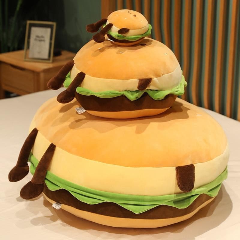 Gigantic Plumpy Hamburger-kun and Macaroon-chan Plushies Collection