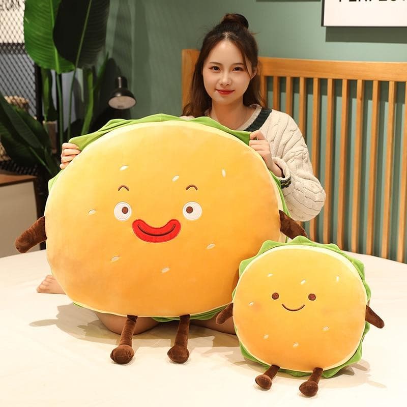 Gigantic Plumpy Hamburger-kun and Macaroon-chan Plushies Collection